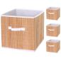 Preview: 4x Faltbox, Aufbewahrungskorb, Sortierbox, Bambus ~ naturfarben
