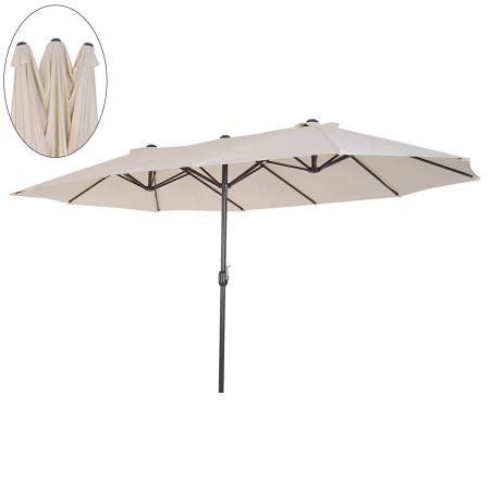 Doppel-Sonnenschirm für Garten, Terrasse oder Strand