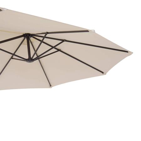 Sonnenschirm Oval L460 x B270 mit Handkurbel - creme