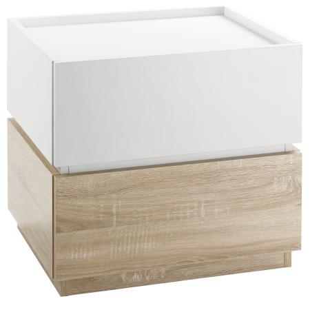 Nachttisch Levi mit Schublade 50 x 40 x 47,5cm Natur Weiss